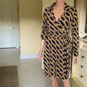 Calvin Klein classic wrap dress with chain motif